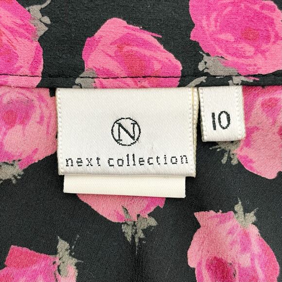 Vintage 90s Next Collection UK Rose Printed Floral Satin Circle Skirt - Picture 10 of 11